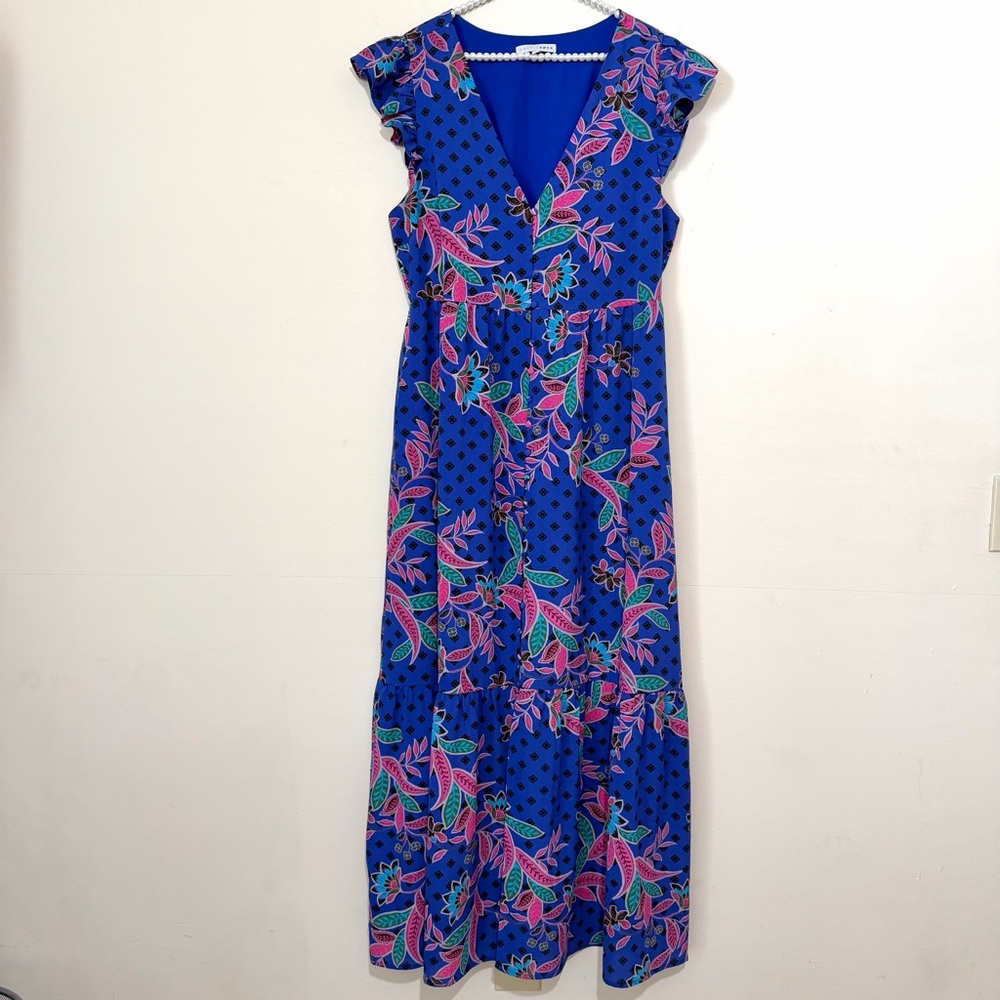 ❌SOLD❌Baltic Born Indigo Print Biscayne Blue & Pink Maxi Dress SIZE XL - Picture 3 of 8